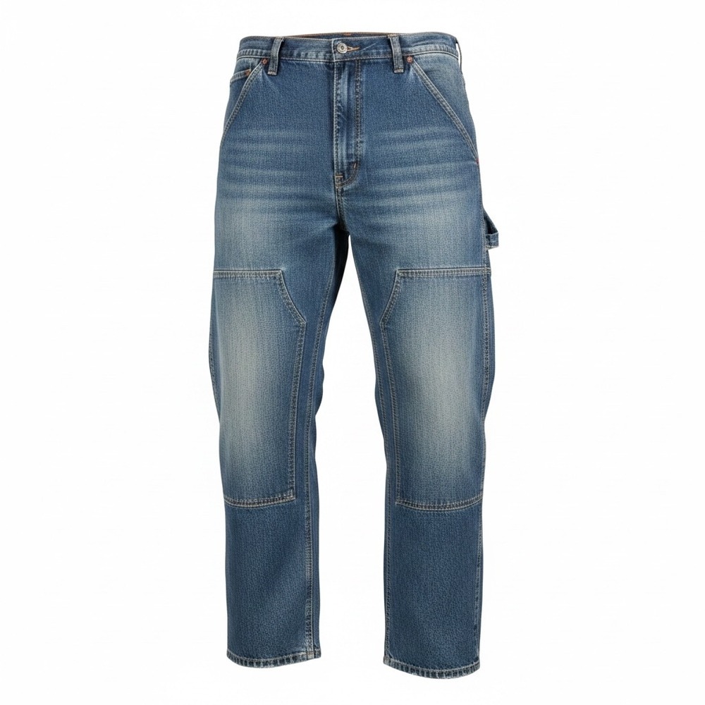 Pure Playaz Carpenter Jeans Mens 38x31 Blue Double Knee Baggy Y2K Streetwear